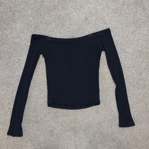 black off the shoulder long sleeve